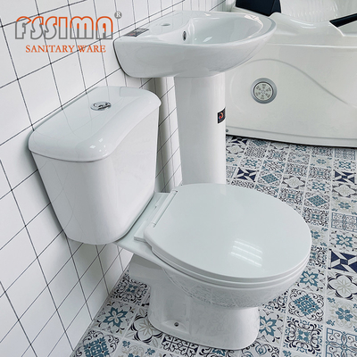 French European Style Water Saving Sanitary Ware Two Piece Toilet With Basin