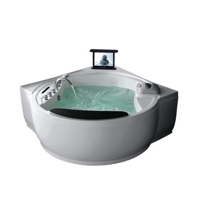 Air Bubble Massage Bathtubs Two Person Corner Jacuzzi Tub With TV 1810x890
