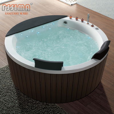 Jacuzzi Jetted Freestanding Round Soaking Tub For Two Indoor Led Spa